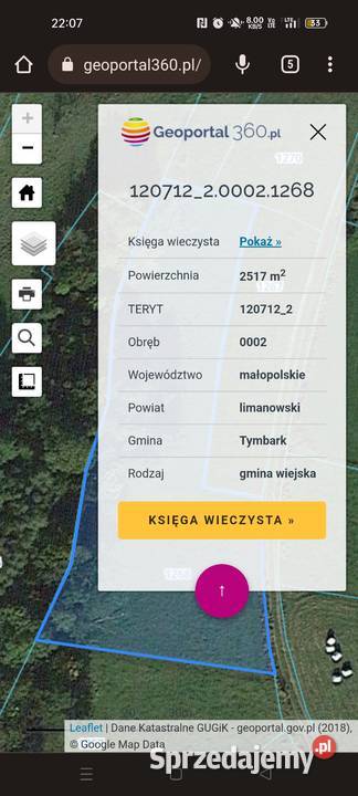 Sprzedam działkę rolną Podłopień sprzedam