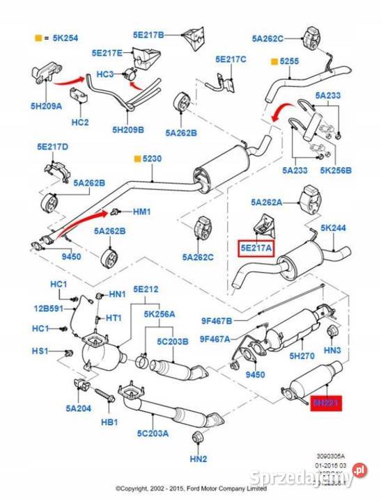 MOCOWANIE RURY WYDECHOWEJ FORD TRANSIT CONNECT osobowe