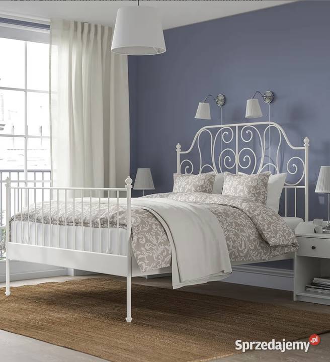 Łóżko IKEA 140x200 ze stelażem i materacem stan 205cm