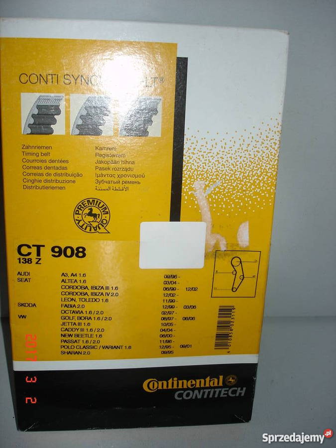 Pasek rozrządu CONTITECH CT908 AUDI SEAT SKODA mechanizmy rozrządu zachodniopomorskie