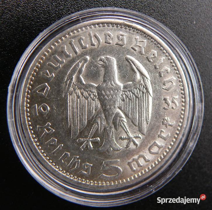 5 Reichsmark 1935 Hindenburg F Niemcy Szklarska Poręba