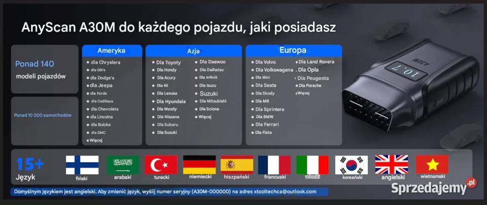 Tester diagnostyczny Interfejs Xtool Anyscan łódzkie Piotrków Trybunalski sprzedam