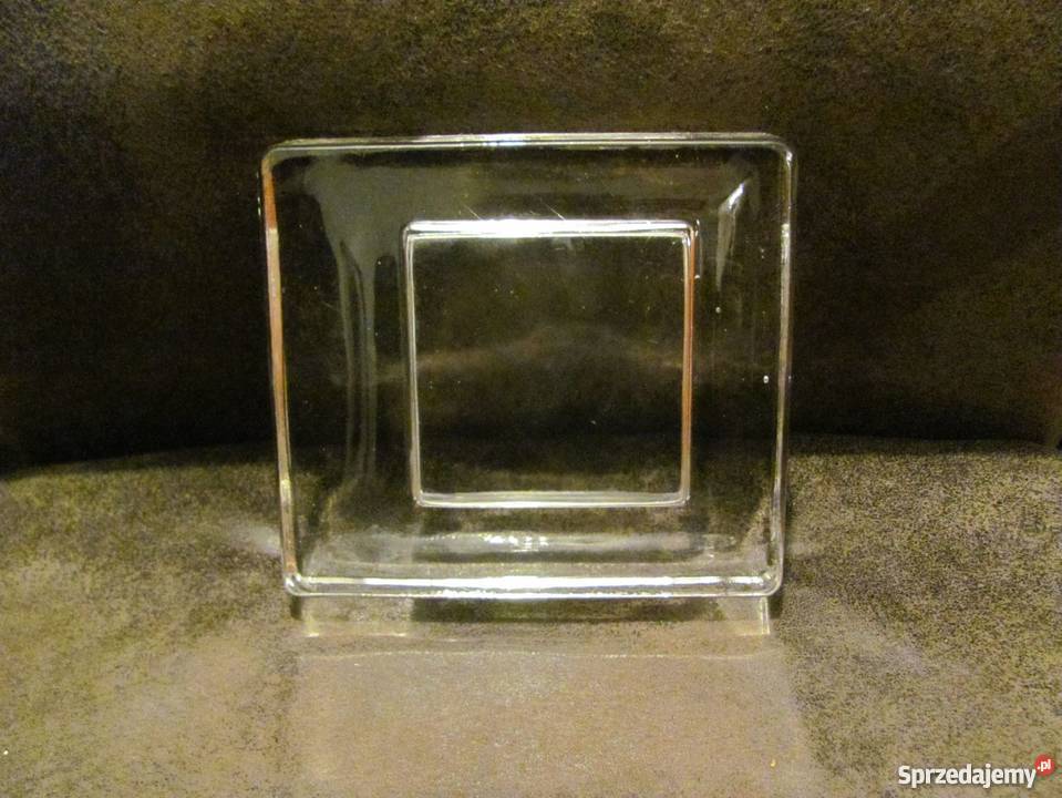Popielnica szklana duża ciężka przezroczysta lubelskie Zamość