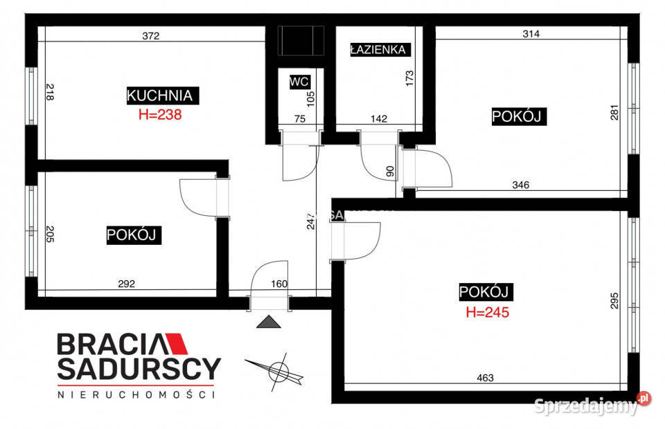 sprzedaży mieszkania 455m2 3 pokoje Kraków