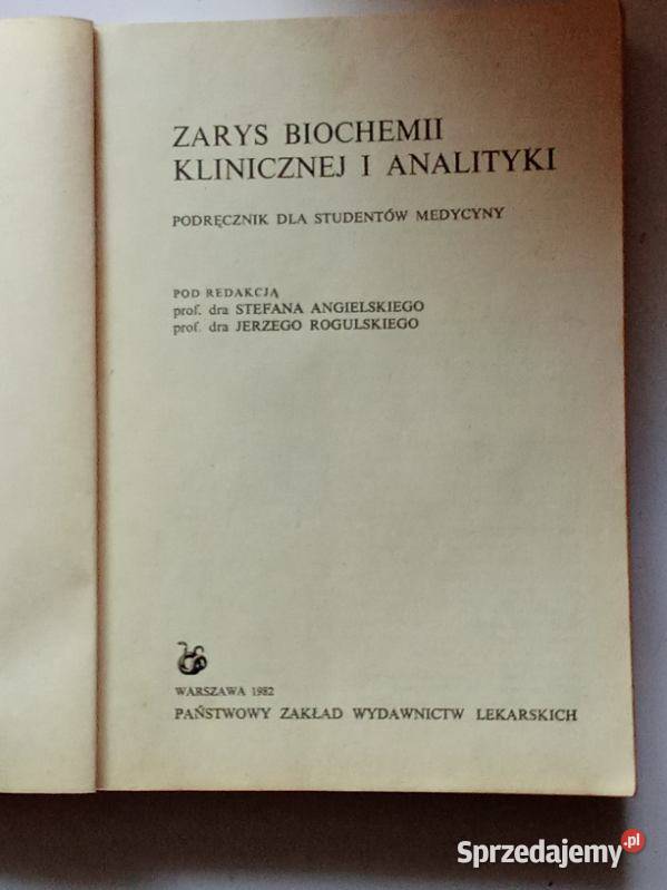 Zarys biochermii klinicznej i analityki łódzkie Łódź