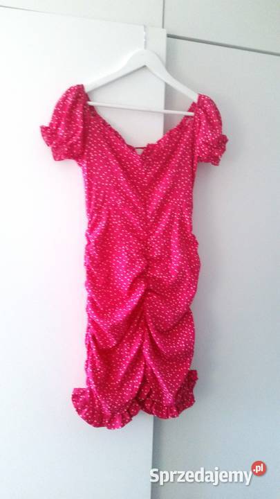 Różowa sukienka w groszki idealna na lato Warszawa sprzedam