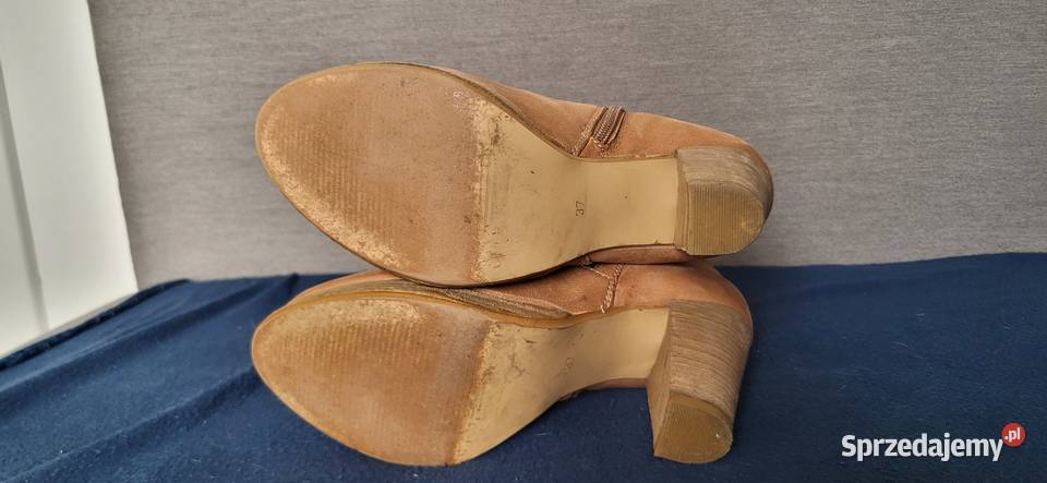 Brązowe botki RESERVED 37 skórzane botki na śląskie Wojkowice Kościelne sprzedam