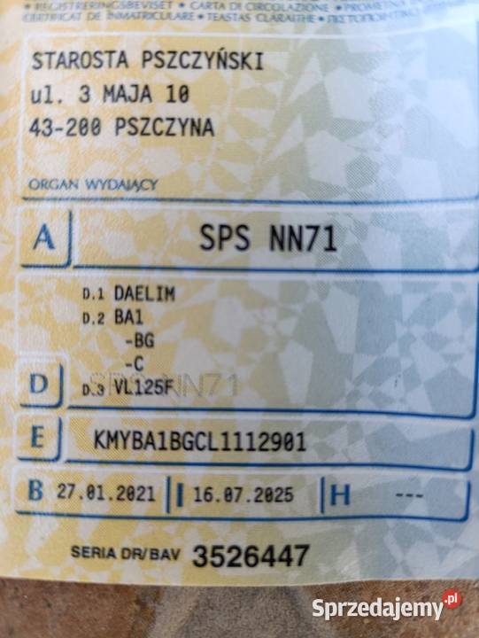 Daelim Daystar 125 śląskie Pszczyna sprzedam