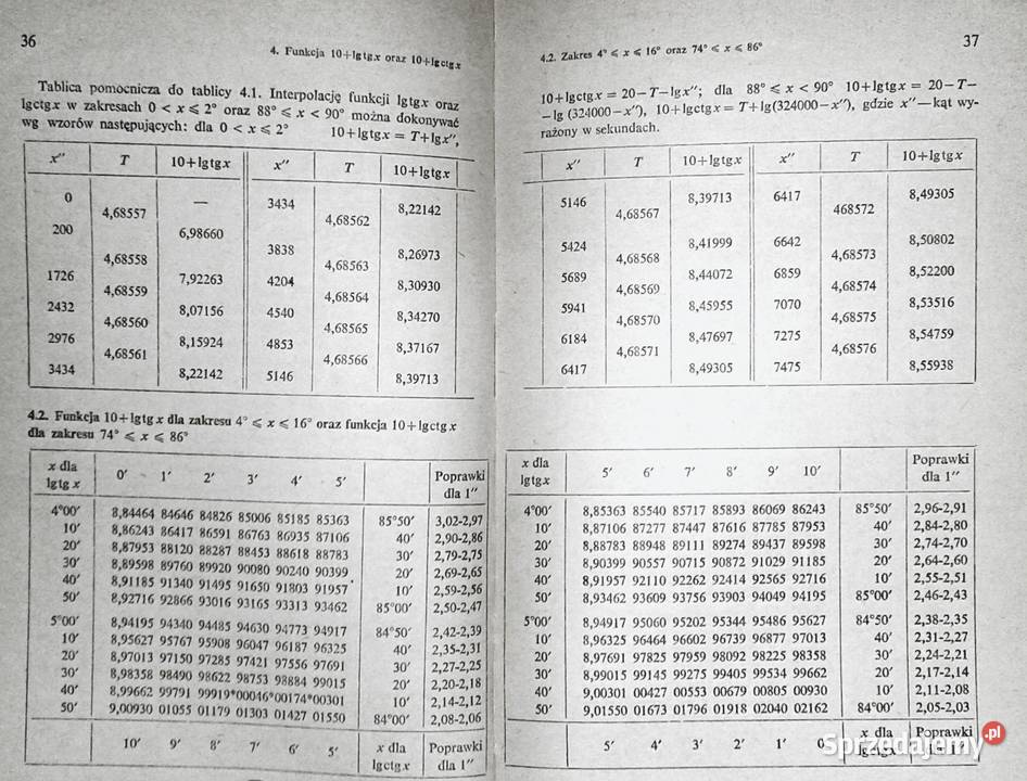 Podręczne tablice matematyczne pięciocyfrowe miękka Chełm sprzedam