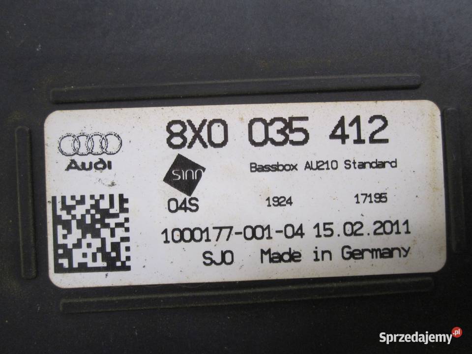 AUDI A1 I 8X głośnik sobwoofera 8X0035412 Sprzęt audio fabryczny Kielce