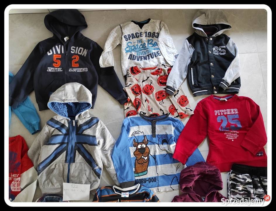 Zestaw ubrań dziecięcych rozmiar 122 buty 30 i mazowieckie Płock