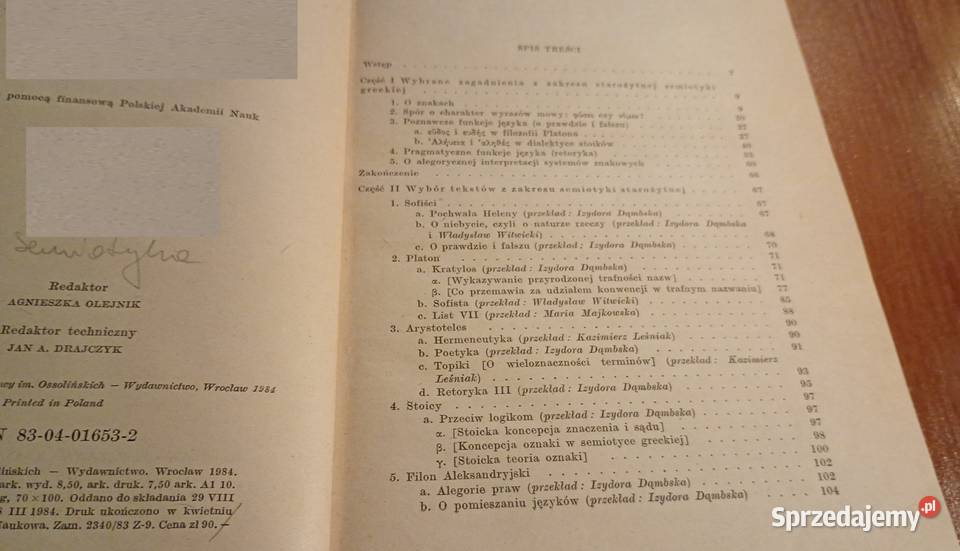 Wprowadzenie do starożytnej semiotyki greckiej Gdańsk