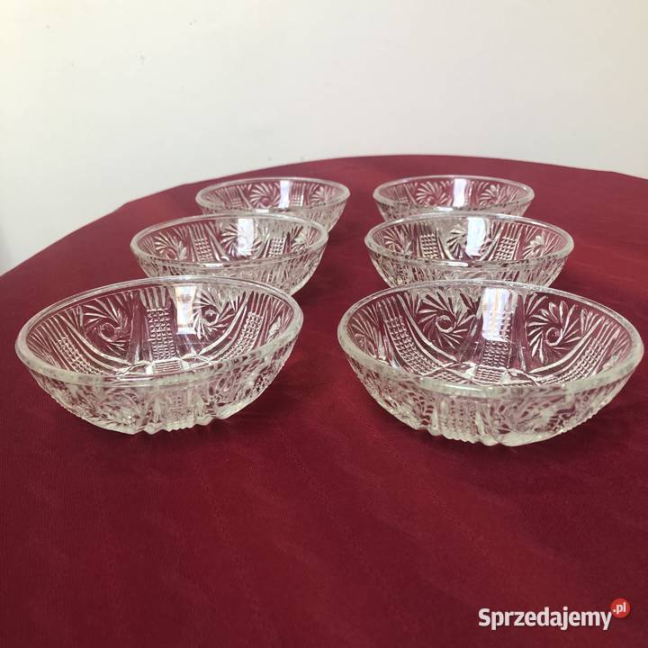 Półmisek sześć salaterek Kryształ PRL lata 70 XX Kraków