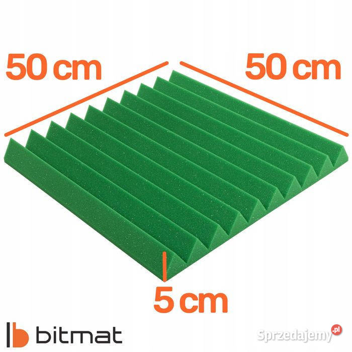 Panel Akustyczny klin kolor zielony 50x50x5 Sprzęt estradowy, studyjny i DJ-ski Łąki