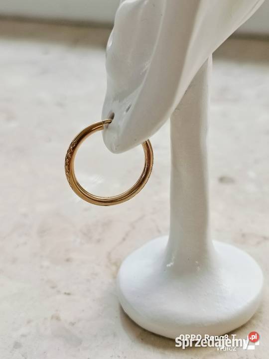 Złote Nowe kolczyki ze wzorem śred19mmpr585 złoto Wałcz sprzedam