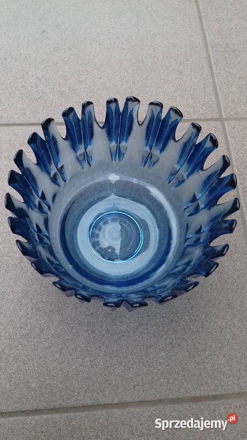 Misa Patera szklana niebieskie szkło Porcelana i szkło sprzedam