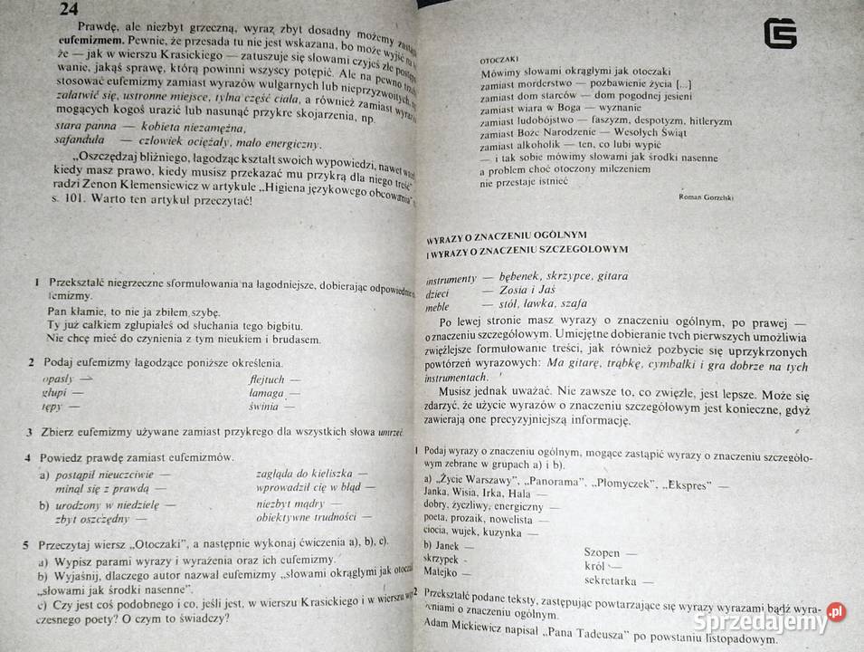 Język Polski 8 Odpowiednie dać rzeczy Maria lubelskie Chełm sprzedam