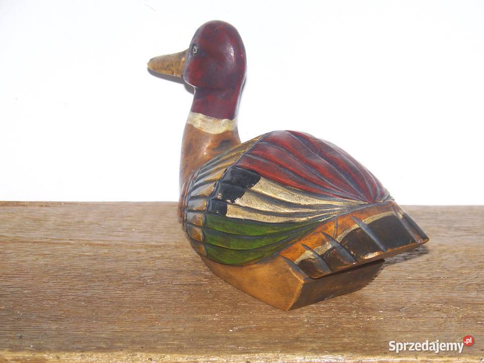 kaczka drewniana rzeźbiona Figurki i rzeźby zachodniopomorskie