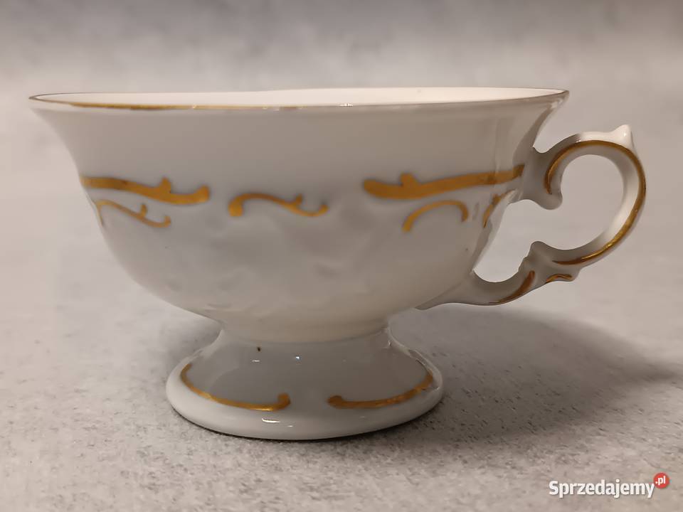 Wałbrzych Złoty Liść Filiżanka do kawy Duet Porcelana i szkło Zakopane
