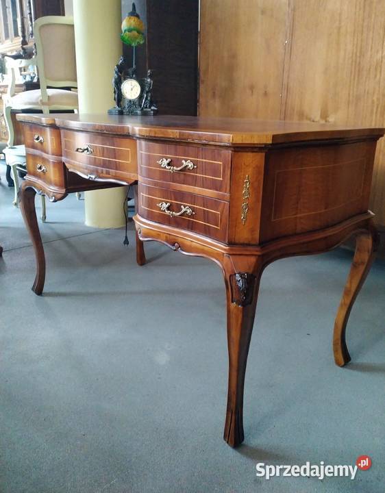 Włoskie stylowe biurko z intarsjami podlaskie