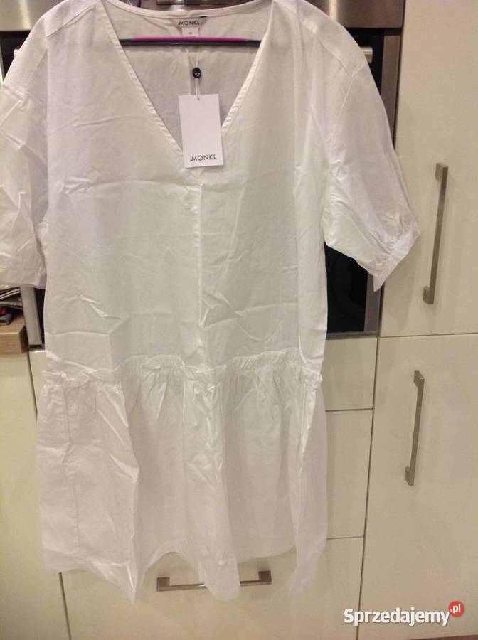 Biała Letnia Sukienka Damska M Falbany Nowa Spódnice i sukienki Nowa Sól