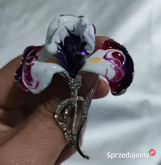 Piękna elegancka broszka kwiat orchidei Białystok