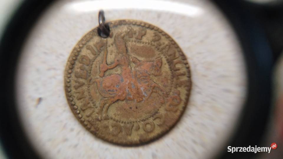 Brązowy stary medal wisiorek Leżajsk