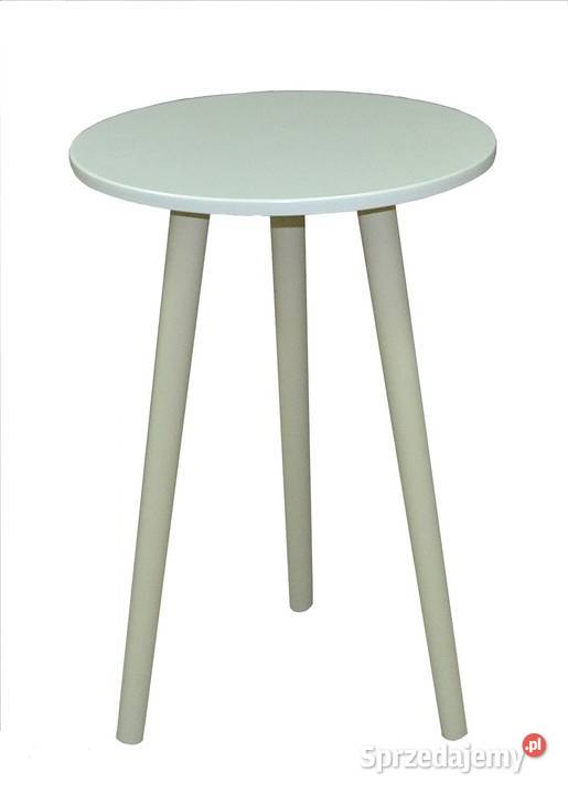 STÓŁ 3 NOGI OKRĄGŁY FI 70 CZARNY BIAŁY STOLIK 70cm Tołkiny