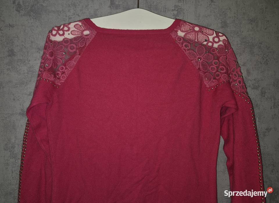 Bluzka damska róż koronka zip 38M Łódź