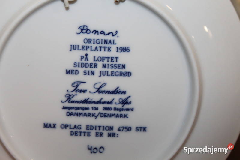 Talerzyk kolekcjonerski Denmark 1986 1027 Szczecin sprzedam