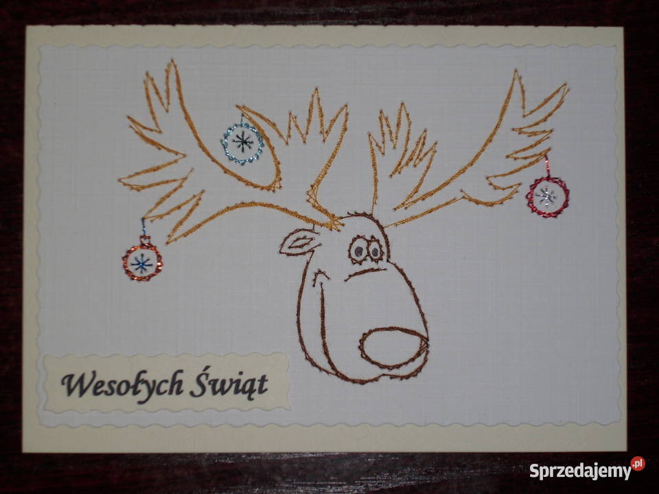 Kartki haftowane Bożonarodzeniowe na Boże