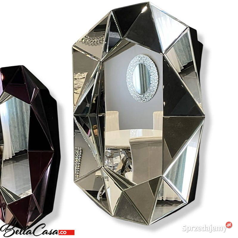 Srebrne lustro galmour prostokątne 576x80 5411 Warszawa