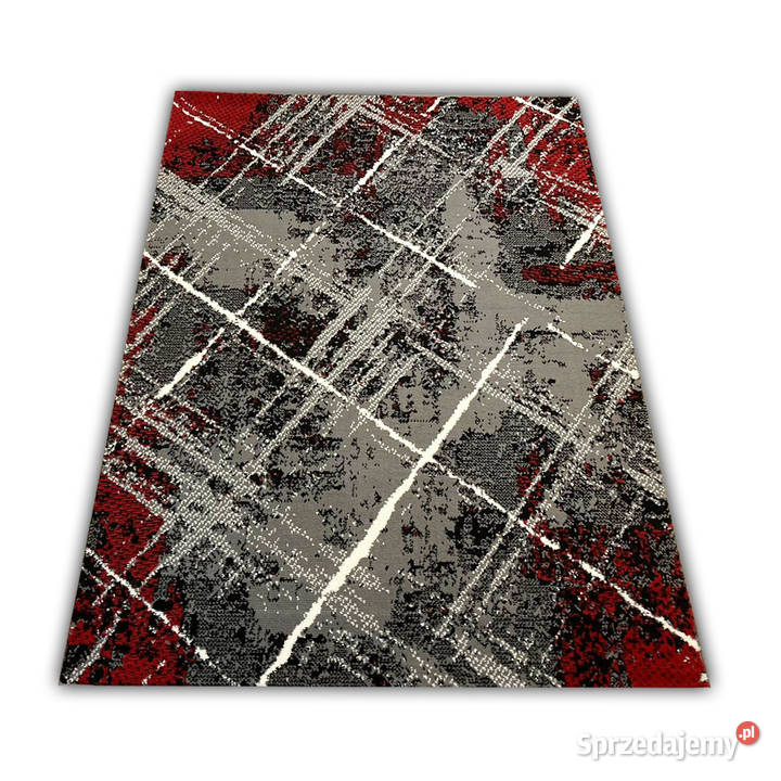 NOWOCZESNY DYWAN 120X170 CARLO 4298 GREY RED