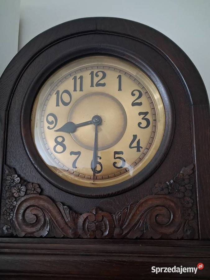 Zegar stojący podłogowy dębowy zabytkowy wysoki