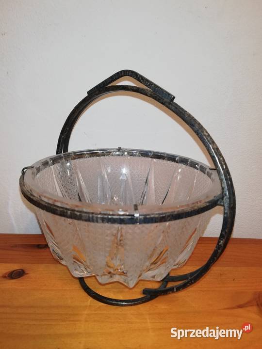 Cukiernica kryształowa PRL Hefra Kołyska Plater Antyki mazowieckie Warszawa