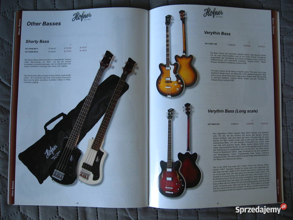 Hofner 2020 Confidental guitar catalog katalog Gitary i akcesoria Kępice