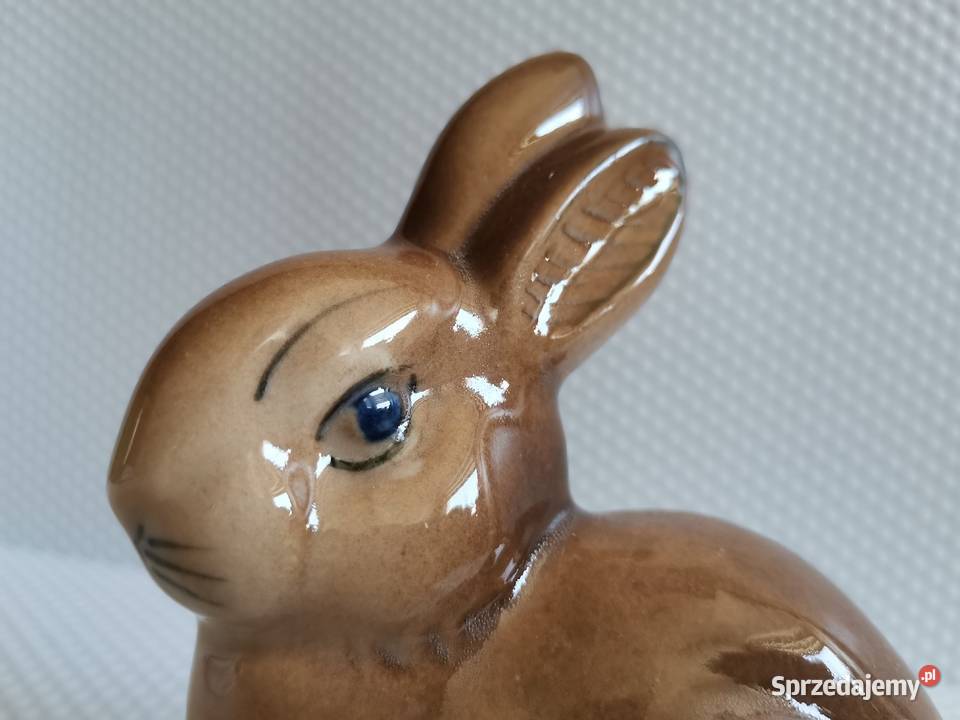 Stara figurka porcelanowa Królik Zając porcelit śląskie