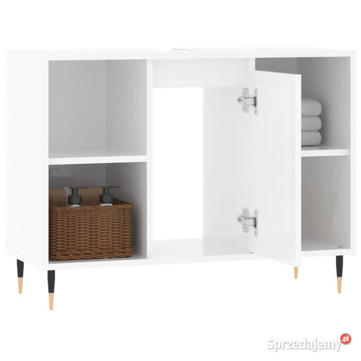 Szafka łazienkowa biała z połyskiem 80x33x60 Warszawa