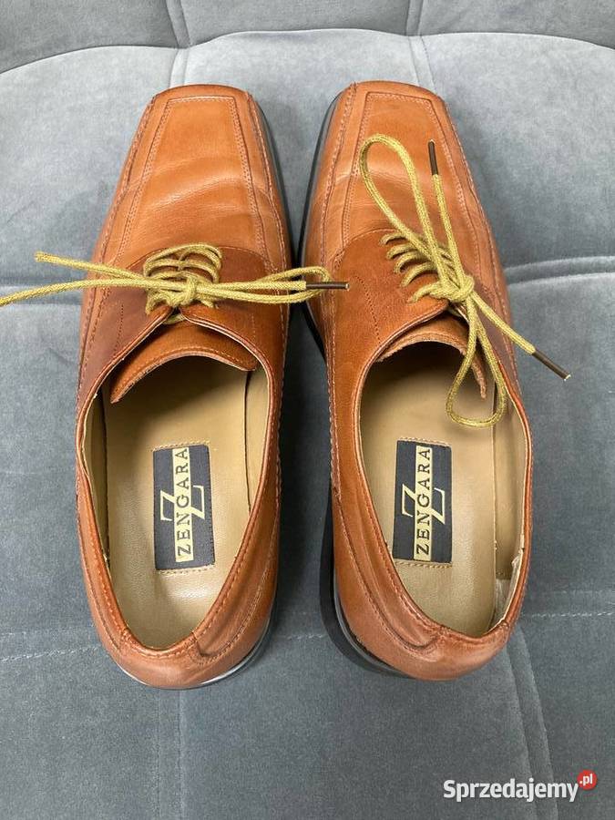 Nowe męskie buty Zengara skóra toffi półbuty Półbuty Nisko