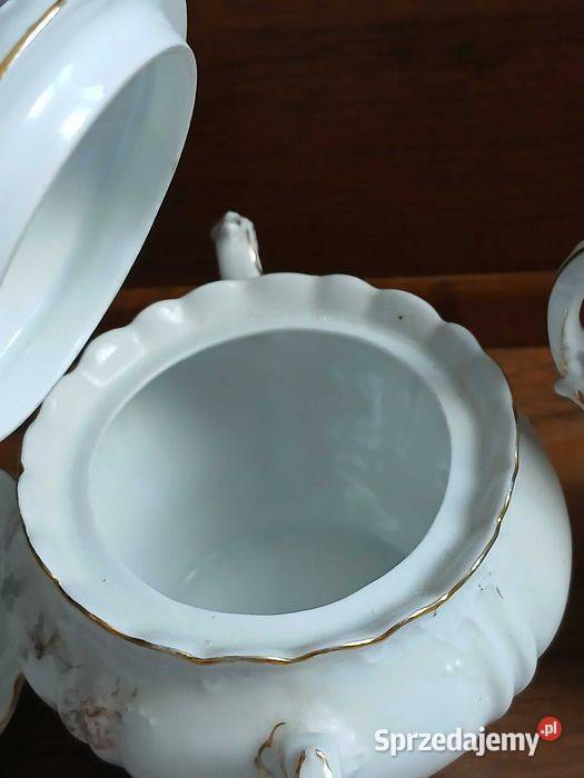 Przedwojenny zestaw porcelany Jager wzór małopolskie Kraków