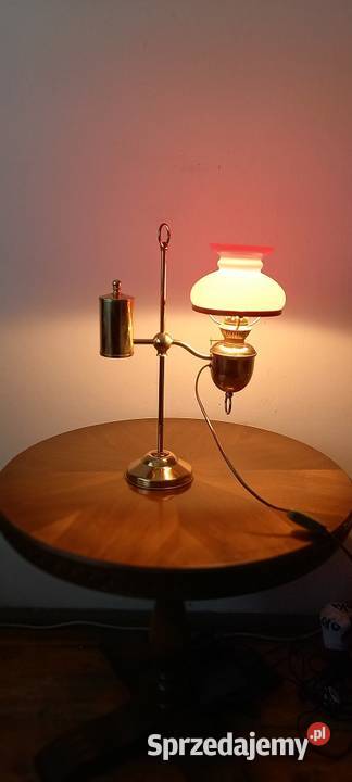 Mosiężna lampka z przeciwwagą w stylu lampy łódzkie Skierniewice