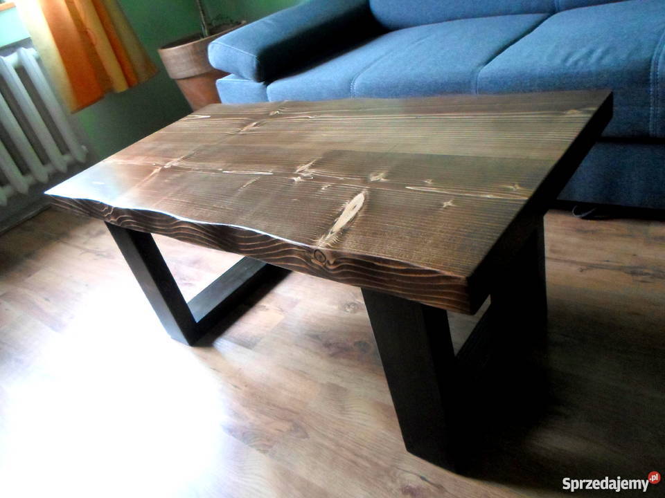 Stolik kawowy skandynawski ława drewniany L01 stół ława loft