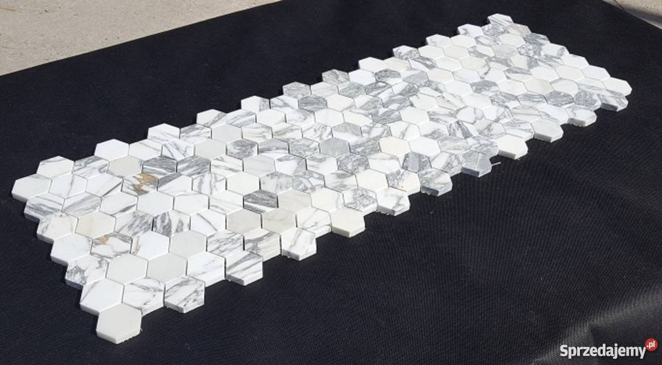 MOZAIKA KAMIENNA BIANCO RABESCATO HEXAGON Ściany i elewacje