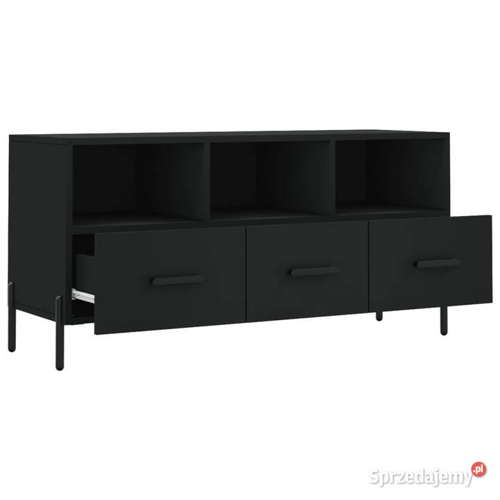 Szafka pod TV czarna 102x36x50 materiał Warszawa