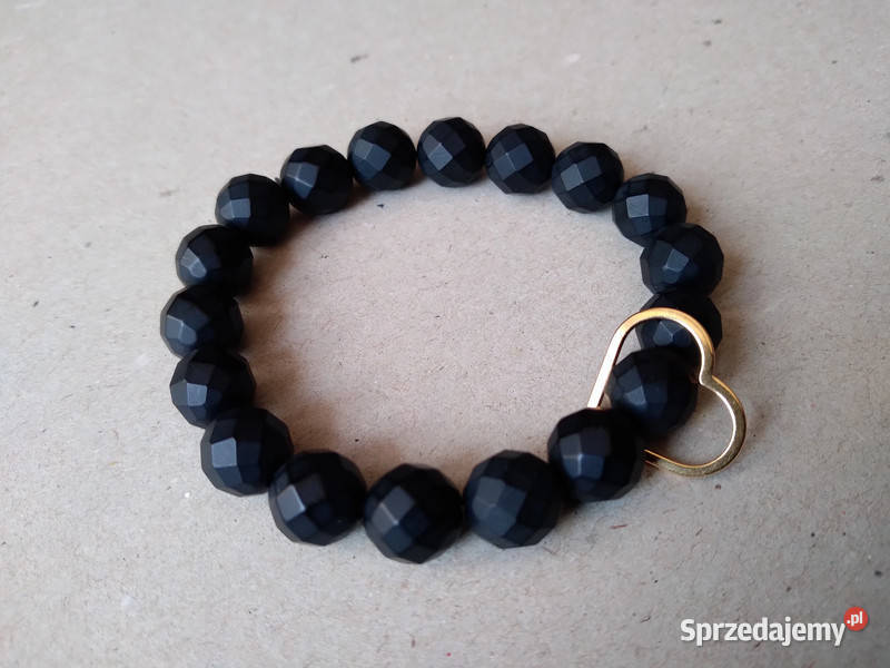 Bransoletka z Onyksu czarnego fasetowanego