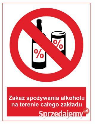 Naklejka BHP Zakaz spożywania alkoholu na Kamionna sprzedam