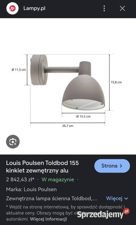 Lampy kinkiety zewnętrzne Louise Poulsen Klepaczka sprzedam