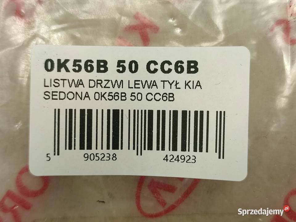 LISTWA DRZWI LEWY TYŁ KIA CARNIVAL II FL osobowe Osłony i zaślepki