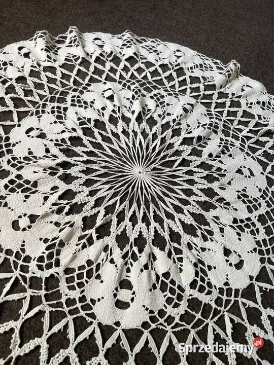 Obrus okrągły kołkowy rękodzieło Obrusy Zabrze