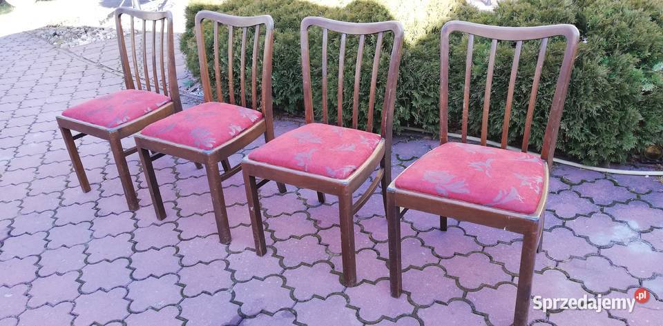 Krzesło stylowe art deco prl stare na sprężynach mazowieckie Sulbiny